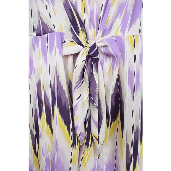 TORRID PURPLE AND YELLOW FRONT TIE DRESSY TANK TOP - Picture 4 of 7